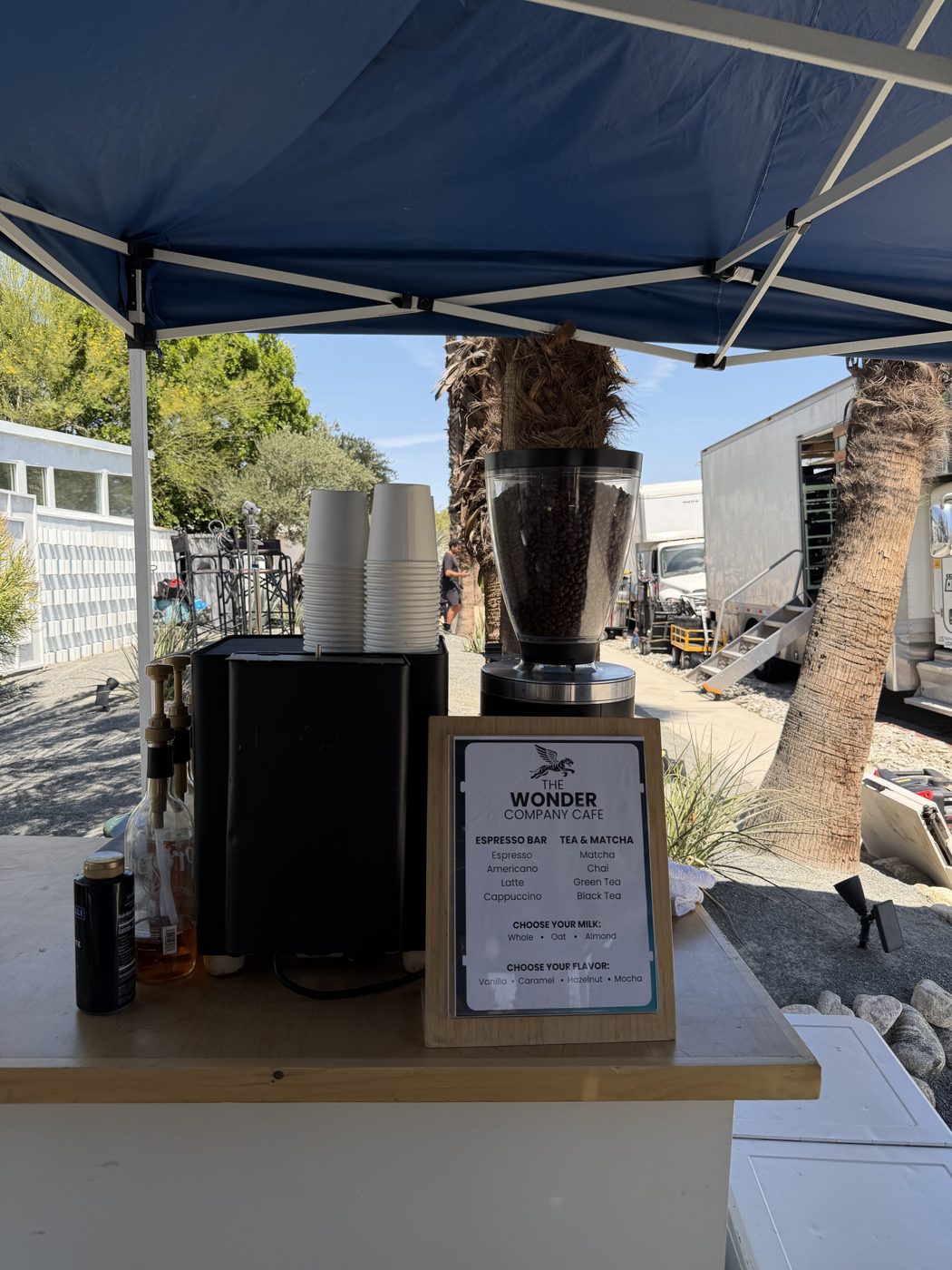 Film set coffee catering 58 Hester coffee cart on a film set in Palm Springs